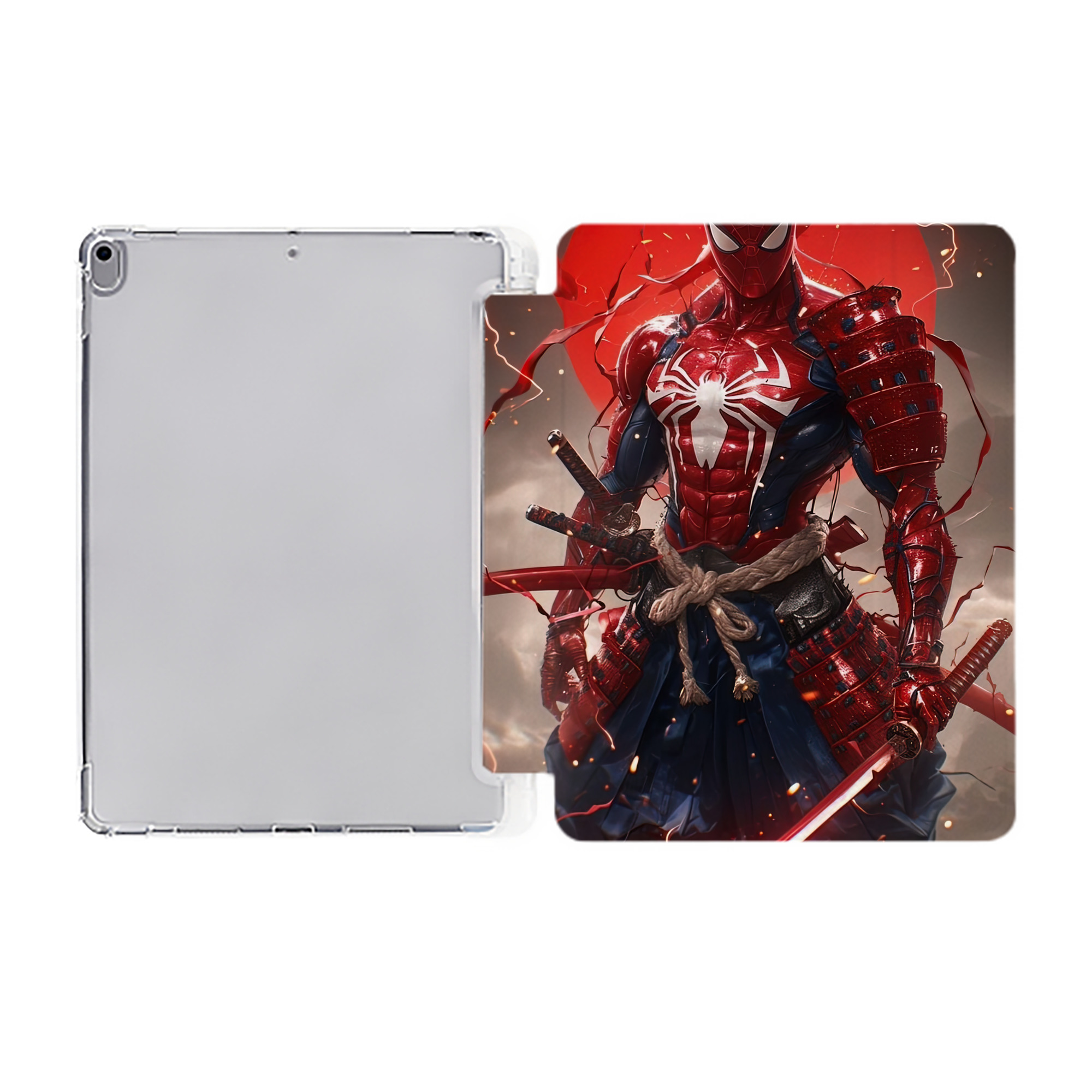 Spider Man スパイダーマン IPad ケース ペン収納付き 三つ折りスタンド PUレザー×シリコン 対応機種9.5/10.5/10.9インチ